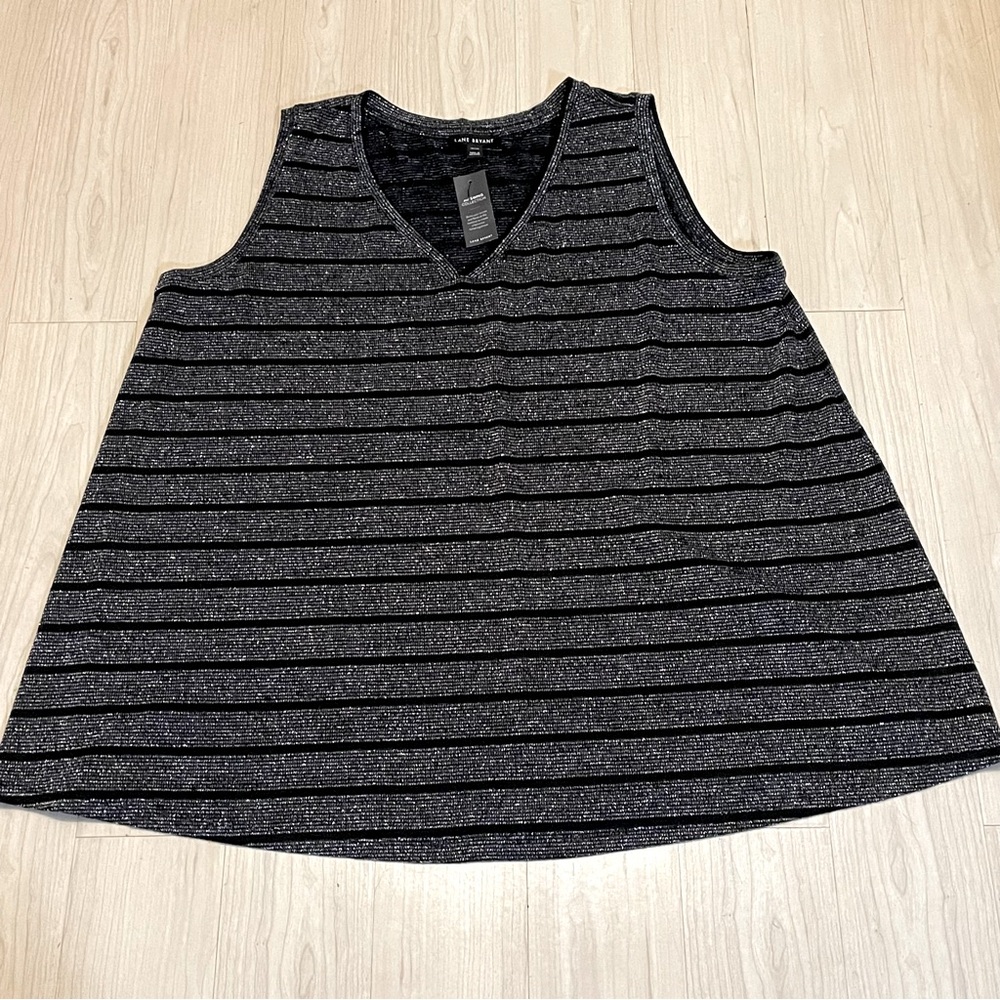 NWT Lane Bryant Swing Collection Sparkly Silver Black Plus Size 18/20 Top Tank
